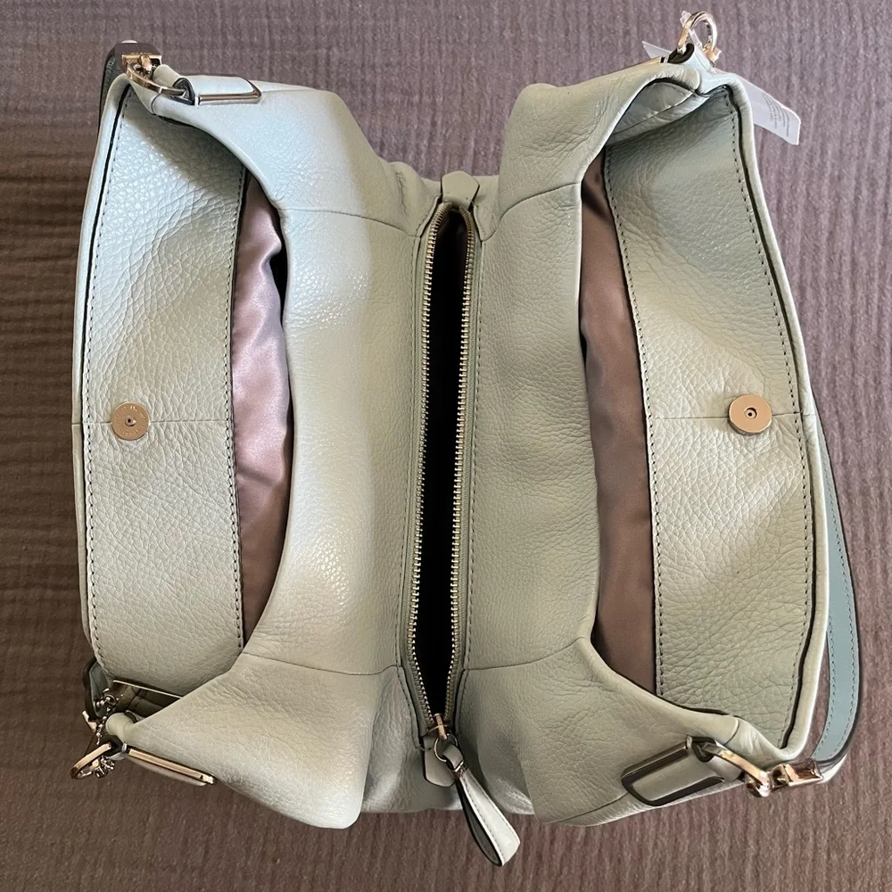 NWT vintage Coach Madison Phoebe Sea Mist blue leather shoulder bag tote - Picture 7 of 16